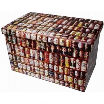 Puf de Almacenaje Plegable de Piel Sintética 60x36x36cm con Tapa y Función de Banco