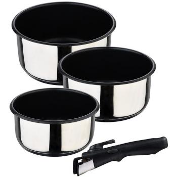 Set 4 piezas acero inoxidable inducción Click & Cook Bergner