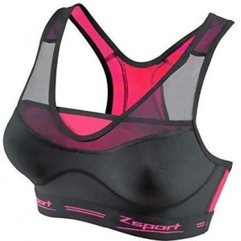 ZSPORT - Brassiere Virtuosity - Sujetador Deportivo para Mujer, Color Negro y Rosa, FR: M