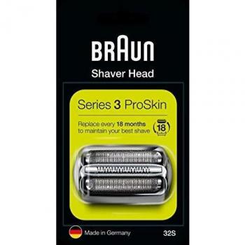 Braun Series 3 32S Cabezal de Recambio Plata para Afeitadora Eléctrica Hombre, Compatible con las Afeitadoras Series 3 ProSkin