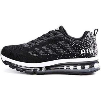 Sumateng Zapatillas de Deportes Hombre Mujer Zapatos Deportivos Aire Libre para Correr Calzado Sneakers Gimnasio Casual Black White 39 EU