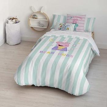 Funda Nórdica Bear Hugs 100% Algodón Orgánico Suave con Botones para Cama de 80 (140x200 cm)