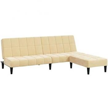 vidaXL Sofá Cama de 2 Plazas con Reposapiés Invitado Pijamada Ocasional Asiento Otomano Taburete Salón