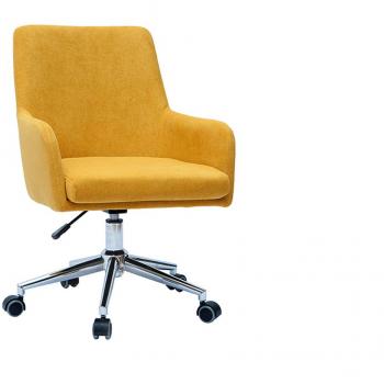 Sillón de escritorio diseño terciopelo amarillo mostaza Shana