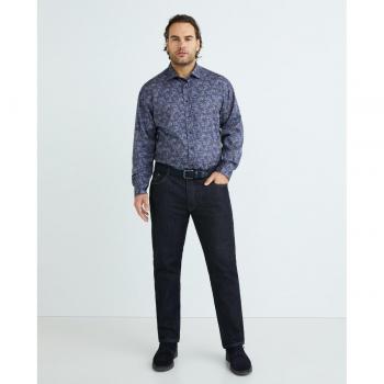 Mirto - Camisa de hombre casual estampada manga larga Tallas Grandes
