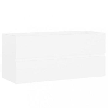 Mueble de lavabo blanco 100x38,5x45 cm de madera multicapa vidaXL Armario para lavabo madera contrachapada blanco 100x38,5x45 cm