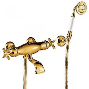TRES-CLASIC Bañera-ducha termostática Ducha de mano anticalcárea con soporte orientable. Flexo doble engatillado. Inversor integrado en el regulador de caudal.