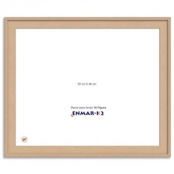 Marco Caja Americana Haya Natural 55cm x 46cm Sin Cristal Ni Trasera para Lienzo 10 Figura