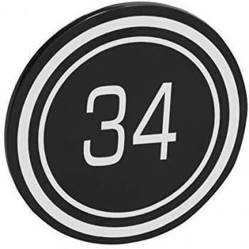 Arregui Round SE702GR-04 Casa, Placa de Señalización del Número de Vivienda, Forma Circular, Negro