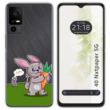 Funda Silicona Transparente Conejo para TCL 40 NXTPAPER 5G