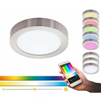 Plafón LED Smart Home Fueva-C Ø30cm Níquel Mate, Regulable en Intensidad y Colores