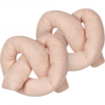 Conjunto de 2 cojines modernos rosa 172 x 14 cm tela afelpada formas múltiples decoración suave dormitorio sala de estar