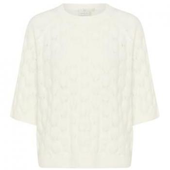 Kaffe Women's XL Beige Round Neck Knit Pullover Sweater