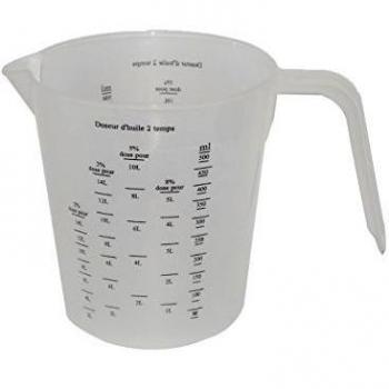 Jarra medidora de aceite para mezcla de 2 tiempos - Polipropileno - Manual - Capacidad 500ml - Graduación 2%, 3%, 5% y 8%