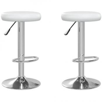 Taburetes de cocina 2 unidades cuero sintético blanco