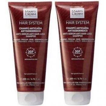 Martiderm Hair System Champú Anticaída Antiseborreico 2x200ml