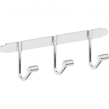 Percha Triple Cromo Atornillar con Gancho en Cono Estriado y Diseño Elegante