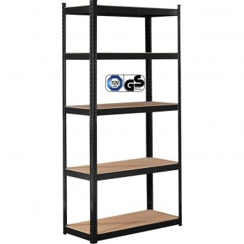 Estantería pesada Arebos 180 x 90 x 40 cm | Capacidad de carga 875 kg | Grosor de 0,63 mm | 5 tableros MDF | Estantería de almacenaje sin tornillos |
