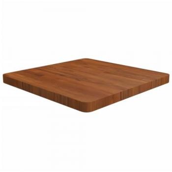 Tablero de mesa cuadrada madera roble marrón oscuro 60x60x4 cm