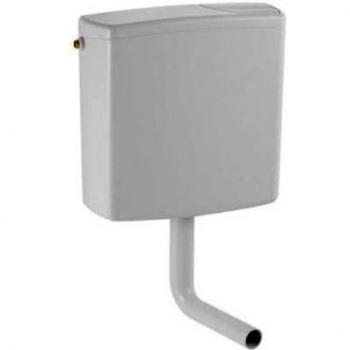 Geberit AP140 - Cisterna de Aguas Expuestas, 2-Menguantes, Profundidad Baja, Conexión de Agua Flexible, Silenciosa, Color Blanco