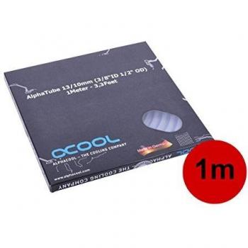 Tubo Alphatube HF 13/10 (3/8 ID) - Transparente UV Azul 1m para Refrigeración por Agua