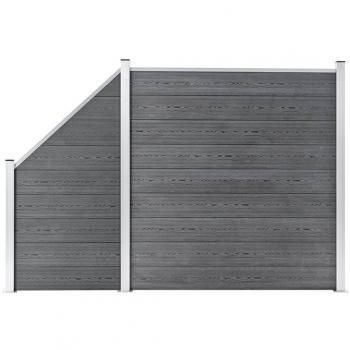 Conjunto de cerca diurna y nocturna 1 cuadrado + 1 oblicuo WPC gris 273x186 cm, ideal para plantas y animales, múltiples usos, malla para ventilación, seguridad, ventana y jardín