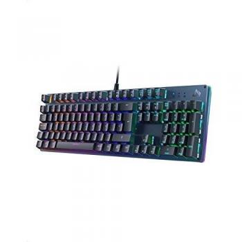 Teclado Mecánico, Teclados Gaming con Retroiluminación RGB e Anti-Efecto Rojo Fantasma de 105 Teclas, Teclado Español para Juegocon Cable USB y Cuerpo de Acero para PC y Portátil