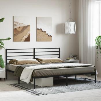 Cabecera de metal negro 180x200 cm con estructura cama sin colchón vidaXL