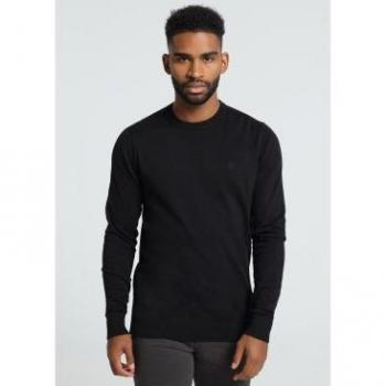 Jersey básico con cuello caja Bendorff para hombre, color negro