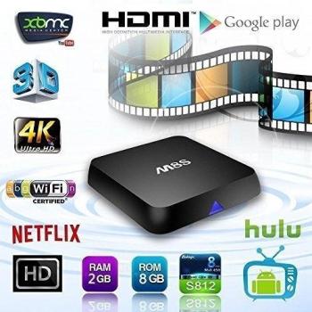 Yuntab® M8S TV Box 4K TV Box Android 4.4 quad-core Amlogic S812 GPU Octa core multimedia lector Streaming H.265 8GB FLASH 2GB DDR3 Wifi RJ45 Ethernet Bluetooth apoyo HDMI TV Box KODI XBMC CLOUD TV