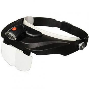 CARSON Unisex's CP-60 Pro Series MagniVisor Deluxe Headband LED Lighted Magnifier with 4 Different Lenses, Black,