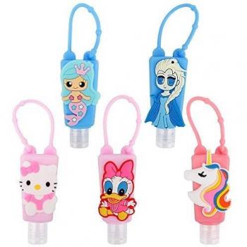 Deciniee 5 Piezas de Botellas de Viaje Portátiles, Lindos Dibujos Animados para Niños Contenedores de Viaje Extraíbles para Niñas Botellas Vacías Recargables Accesorios de Viaje a Prueba de Fugas