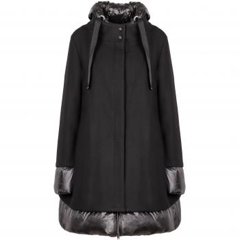 Herno Women's Hooded Parka, Black, Size 46, PI001966D33344 Color 9300