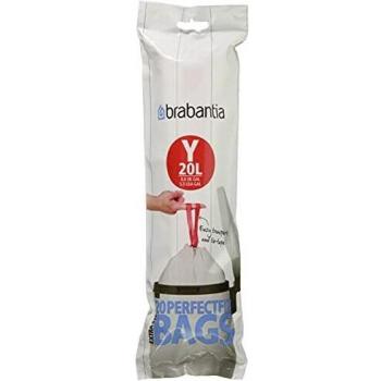 Brabantia Código Y Bolsas de Basura Formato Rollo, Blanco, 20 L, 20 Unidades