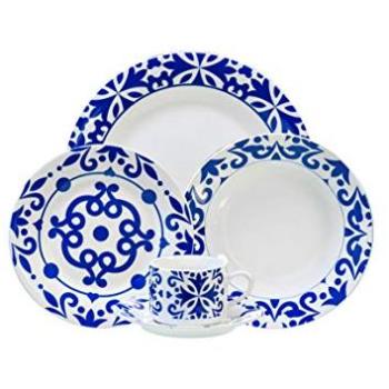 Vajilla de porcelana elegante de 6 servicios, 30 piezas, apta para lavavajillas
