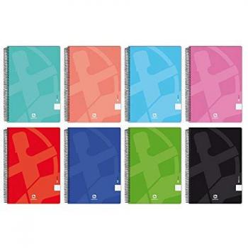 Cuaderno Centauro Din A4 80 Hojas - Pack de 10 Unidades, Tapa Blanda, Papel Pautado 2,5mm, Tamaño Folio, 60 Gramos, Colores Surtidos Ale