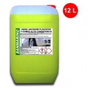 LIMPIARCOCHE.COM SANMARINO ABRILLANTADOR DE NEUMÁTICOS, PLÁSTICOS Y Gomas Alta CONSISTENCIA 12 L.