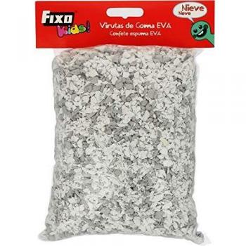 Fixo Kids 39270. Bolsa de Virutas de Goma EVA para Manualidades, 200 Gramos, Color Blanco