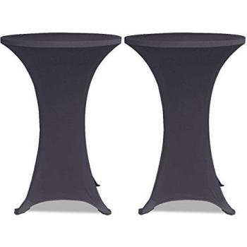 vidaXL Funda Elástica para Mesa Lavable 2 Unidades 60 cm de Color Gris Antracita
