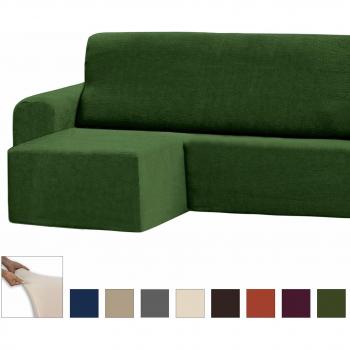 Eiffel Textile Adaptable Lavable Funda Brazo Derecha, Poliéster, Verde, Chaise Longue Corto Izquierda