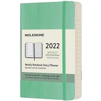 Agenda Anual 2022 Moleskine Pocket Semana Vista Tapa Blanda Verde