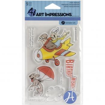 Arte impressioni chiaro francobolli 4 X 8-His & Hers volare alto