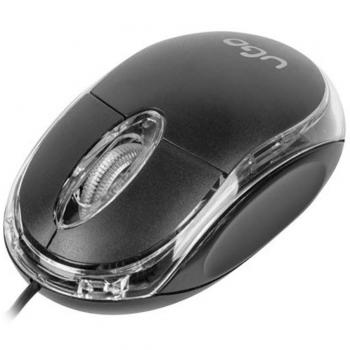 Ratón UGO Simple Office con Cable, Negro, 1000DPI, 3 Botones - Interfaz USB