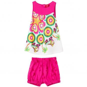Desigual VEST_MARICARMEN, Vestido para Bebés, Blanco