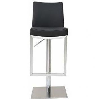 Taburete de bar diseño contemporáneo - metal y PU negro - KYLE
