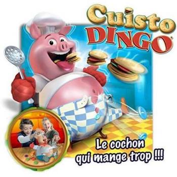 Juego de Mesa Cuisto Dingo - Diversión Familiar para Niños - Alimenta al Cerdo sin Hacerlo Explotar - 2 a 4 Jugadores - A partir de 4 Años