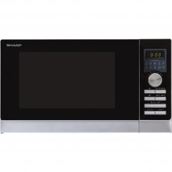 Sharp R842INW - Microondas, 25 litros, 900 W, convección 2300 W, seguro para niños, 10 programas, color acero inoxidable