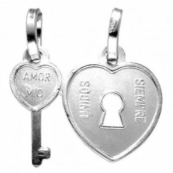 Colgante plata 925m SIEMPRE UNIDOS AMOR MÍO 24mm. unisex