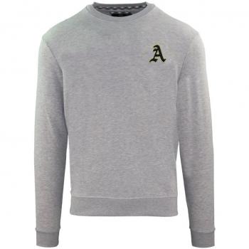 Aquascutum Men's Embossed A Logo Grey Sweatshirt - Size Small