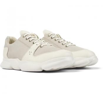 CAMPER Karst Sneakers for Men - Grey/White, Size 43, Cotton Fabric/Smooth Leather